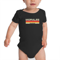 Morales Surname Birthday Family Reunion 80s 90s Sunset Baby Bodysuit | Artistshot