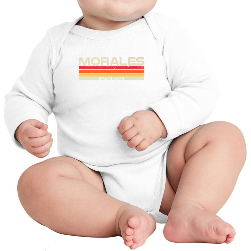 Morales Surname Birthday Family Reunion 80s 90s Sunset Long Sleeve Baby Bodysuit by alonentjimi9 | Artistshot