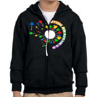 Autism Awareness T  Shirt Autism T  Shirt Autism Dandelion Flower Puzz Youth Zipper Hoodie | Artistshot