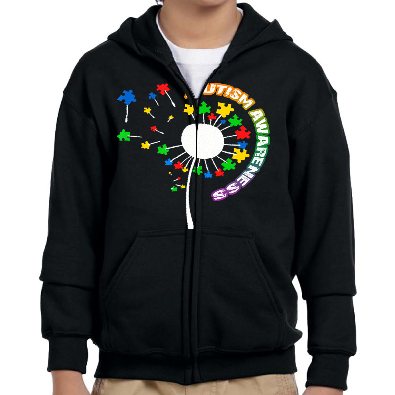 Autism Awareness T  Shirt Autism T  Shirt Autism Dandelion Flower Puzz Youth Zipper Hoodie by kale31628 | Artistshot