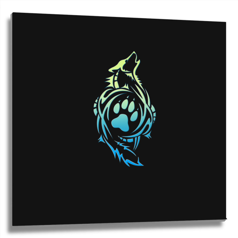 Tribal Wolf 31 Metal Print Square | Artistshot