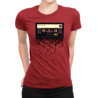 The Death Of The Cassette Tape   Grunge Texture Ladies Fitted T-shirt | Artistshot