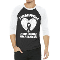 Limited Edition I Wear Purple For Lupus Awareness Month Men Women Kids 3/4 Sleeve Shirt | Artistshot