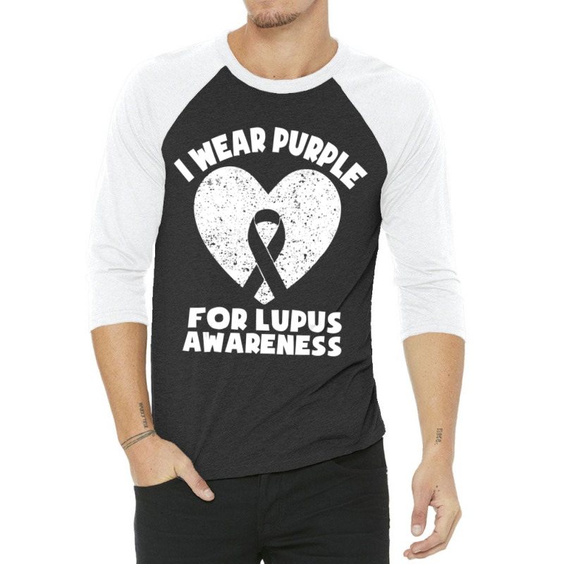 Limited Edition I Wear Purple For Lupus Awareness Month Men Women Kids 3/4 Sleeve Shirt | Artistshot