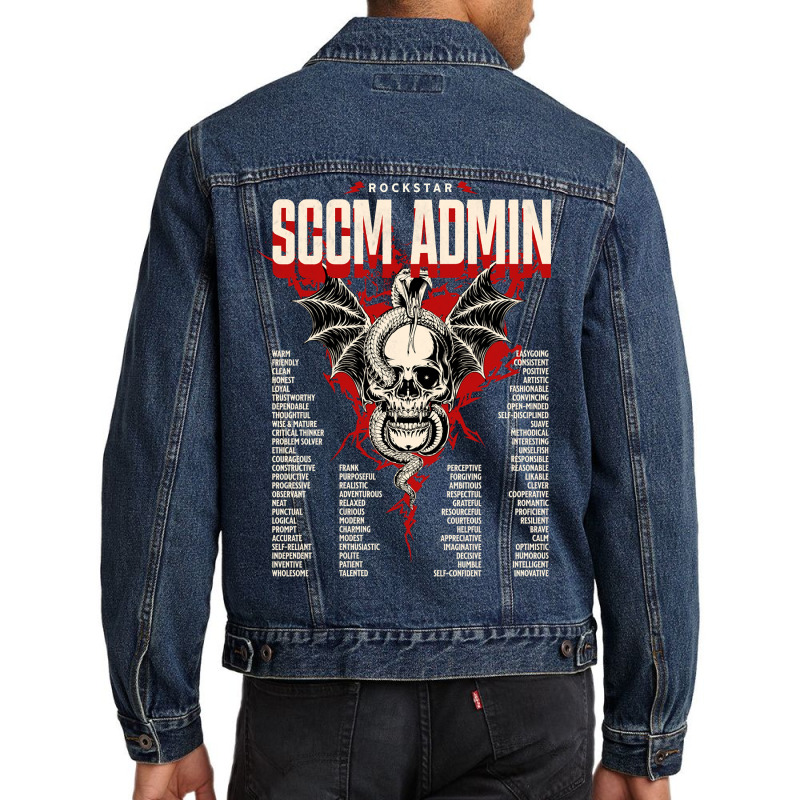 Limited Edition Sccm Administrator -  Rockstar Skull With Personality Men Denim Jacket by fenderbendable | Artistshot