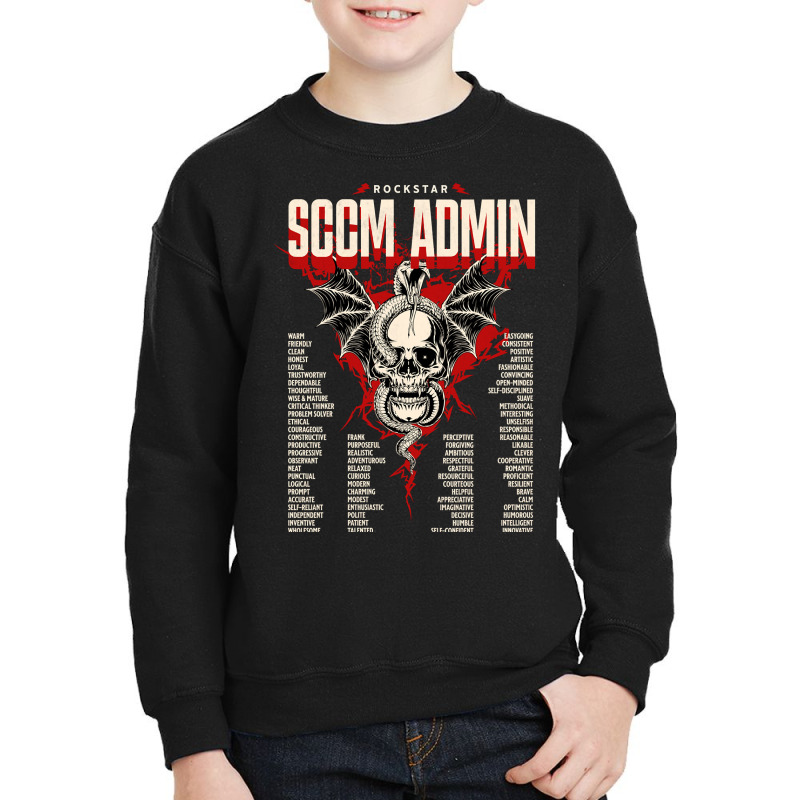 Limited Edition Sccm Administrator -  Rockstar Skull With Personality Youth Sweatshirt by fenderbendable | Artistshot