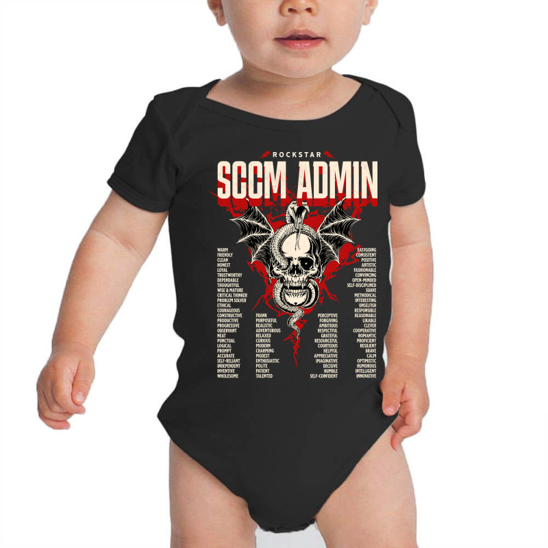 Limited Edition Sccm Administrator -  Rockstar Skull With Personality Baby Bodysuit by fenderbendable | Artistshot