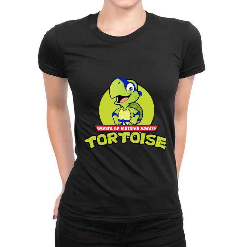 Grown Up Mutated Karate Tortoise   1 Ladies Fitted T-Shirt by LynnetteMichele | Artistshot