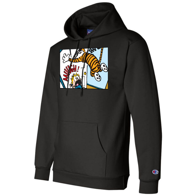 Funny Hobbes With Calvin Champion Hoodie | Artistshot