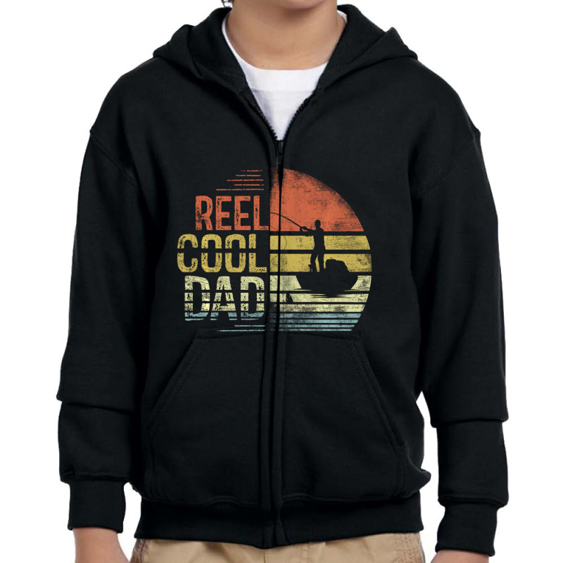 Limited Edition Reel Cool Dad Fisherman Daddy Father's Day Fishing Youth Zipper Hoodie by Bostic Walling | Artistshot