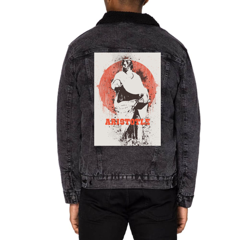 Aristotle Watercolor Art Unisex Sherpa-lined Denim Jacket | Artistshot