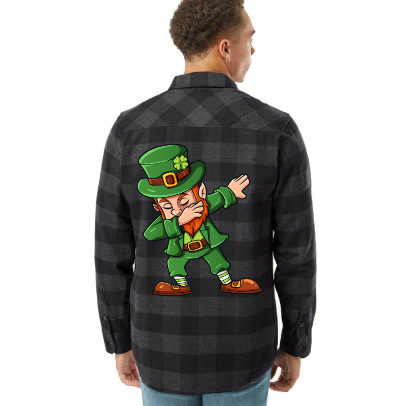 St Patricks Day Dabbing Leprechaun Irish Boys Girls Kids Dab  Copy Cop Flannel Shirt | Artistshot