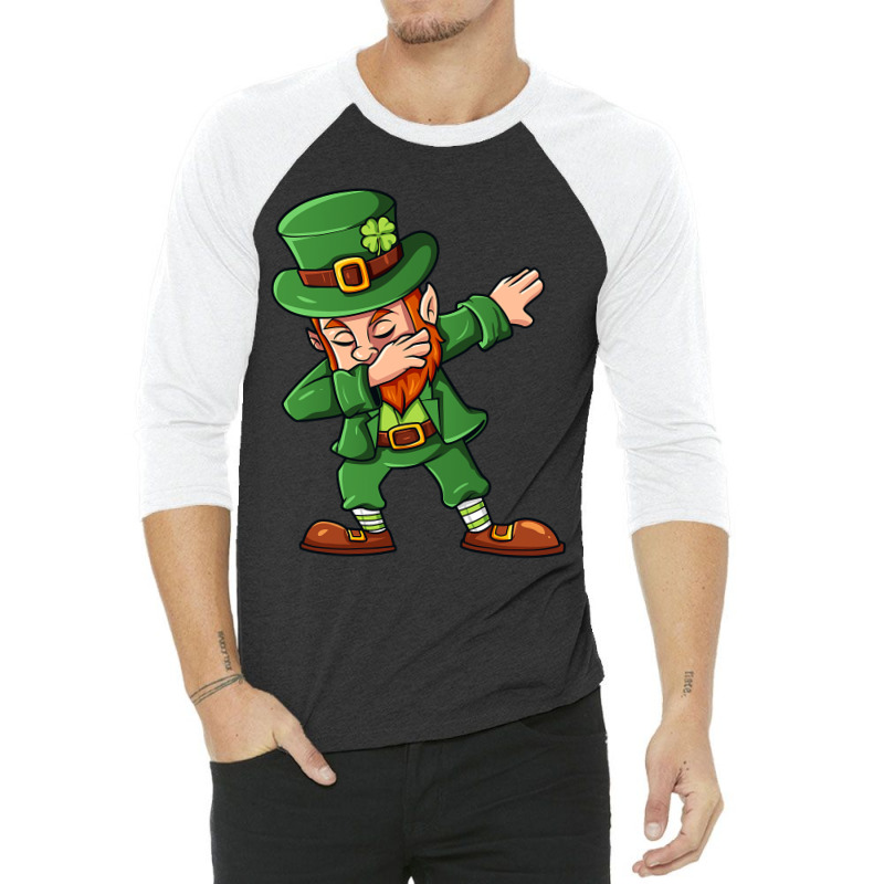 St Patricks Day Dabbing Leprechaun Irish Boys Girls Kids Dab  Copy Cop 3/4 Sleeve Shirt | Artistshot