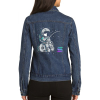 Hot Trend Solana Fishing, Crypto Bullrun Sol Token Rich Millionaire Ladies Denim Jacket | Artistshot