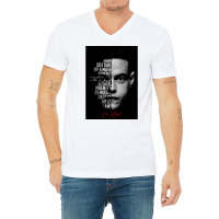 Black And Whiterobot Elliot Alderson Quote Poster Music Quote V-neck Tee | Artistshot