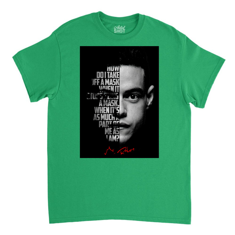 Black And Whiterobot Elliot Alderson Quote Poster Music Quote Classic T-shirt | Artistshot