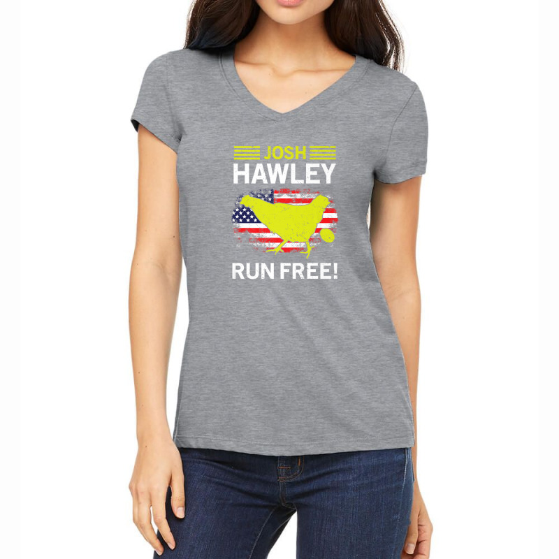 Josh Hawley Run Free Funny Josh Hawley Running Oops Women's V-Neck T-Shirt by plavouryu5 | Artistshot