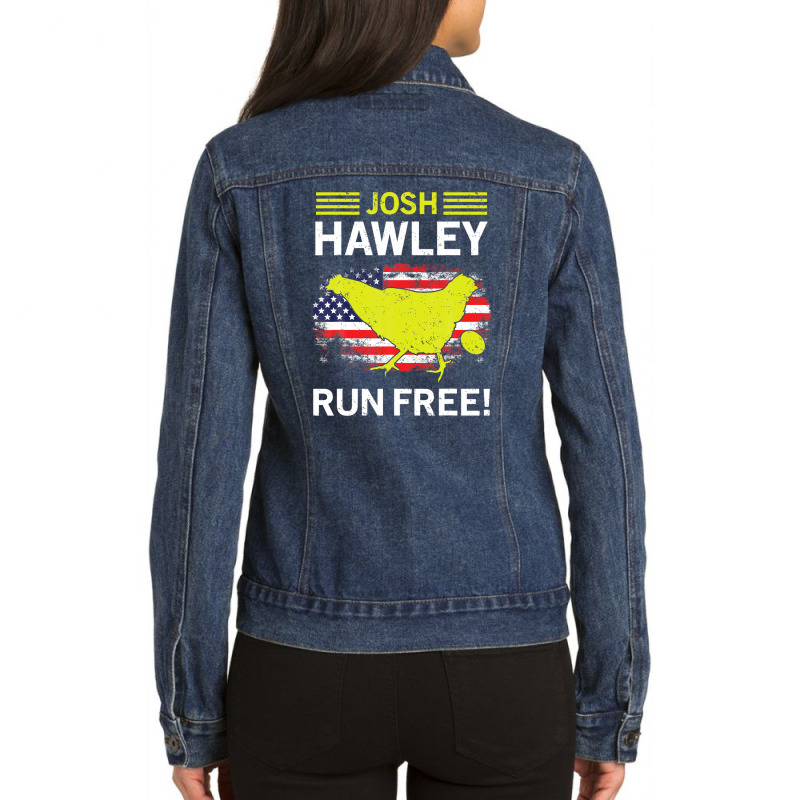 Josh Hawley Run Free Funny Josh Hawley Running Oops Ladies Denim Jacket by plavouryu5 | Artistshot