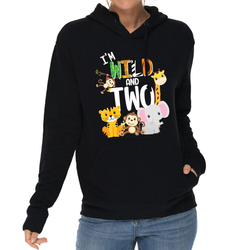 Hot Trend I'm Wild And Two Zoo Theme Birthday Safari Jungle Animals Lightweight Hoodie by behindcedar22 | Artistshot