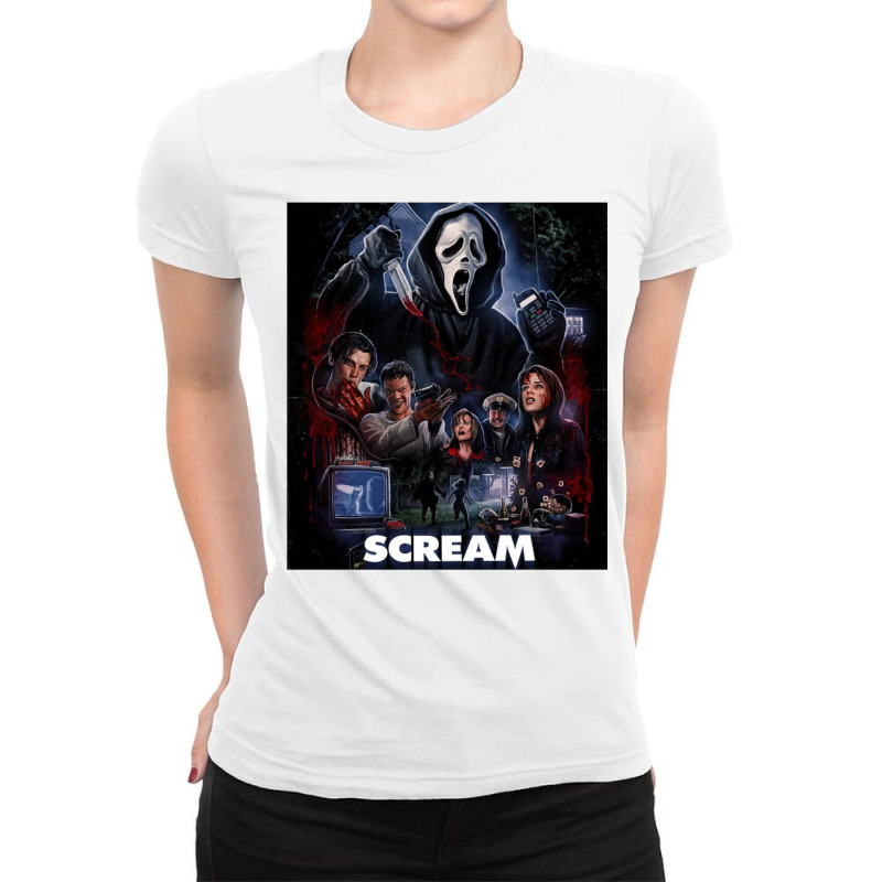 Scream Horror Movie Artwork Ladies Fitted T-Shirt by rivulevizf | Artistshot