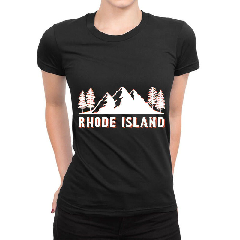 Trending Retro Vintage Rhode Island Usa Ladies Fitted T-Shirt by poppyallen | Artistshot