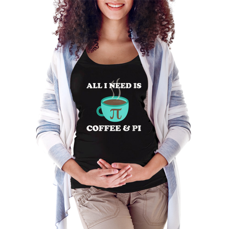 Womens Happy Pi Day 3.14 Number Fan Funny Math Teacher Coffee Lover V Maternity Scoop Neck T-shirt by kogmor58594 | Artistshot