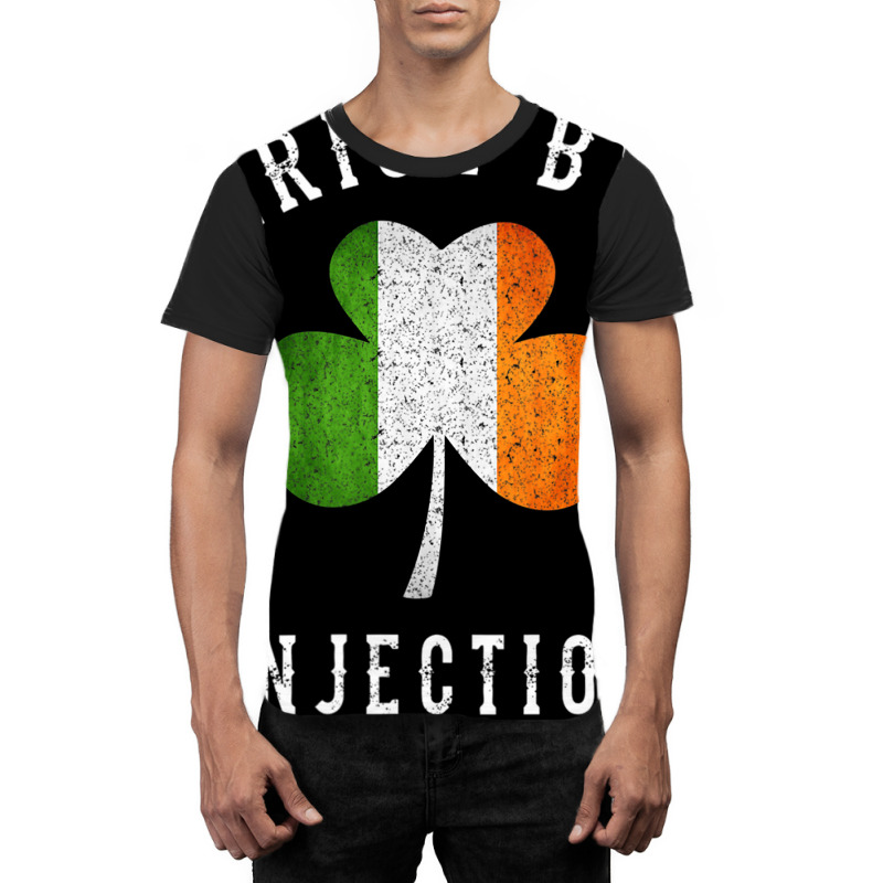 Womens Funny Irish By Injections   St Patricks Day Gift Vneck Graphic T-shirt | Artistshot