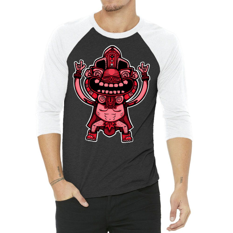 Limited Edition Aztec Warrior Red 3/4 Sleeve Shirt by Inmamlil638 | Artistshot