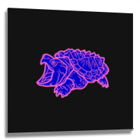 Trending Alligator Snapping Turtle - Reptile - Wildlife - Cute Turtle Metal Print Square | Artistshot