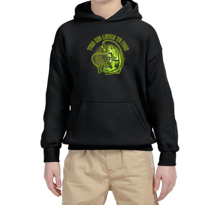 Hot Trend This Kid Loves To Fish Heart Fishing Youth Hoodie by Estrada Link | Artistshot