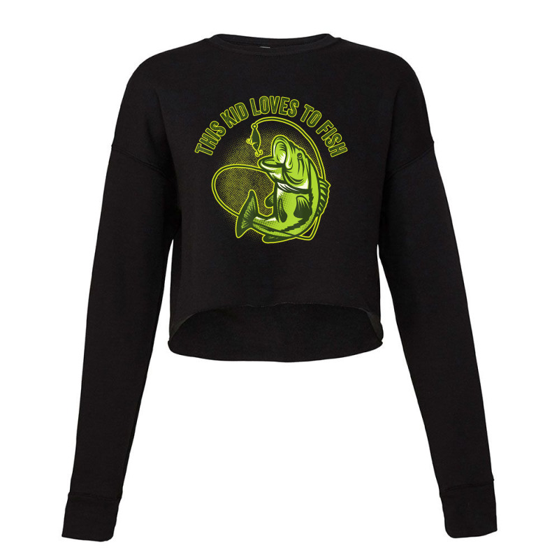 Hot Trend This Kid Loves To Fish Heart Fishing Cropped Sweater by Estrada Link | Artistshot