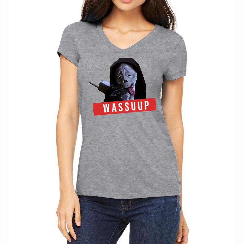 Wassup Scream Scary Movie Fun Women's V-Neck T-Shirt by sofiahakchayf | Artistshot