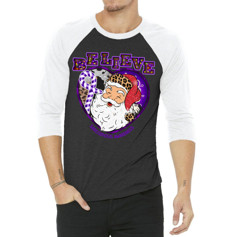 Hot Trend Sarcoidosis Awareness Awareness - Santa Believe Leopard Chri 3/4 Sleeve Shirt | Artistshot