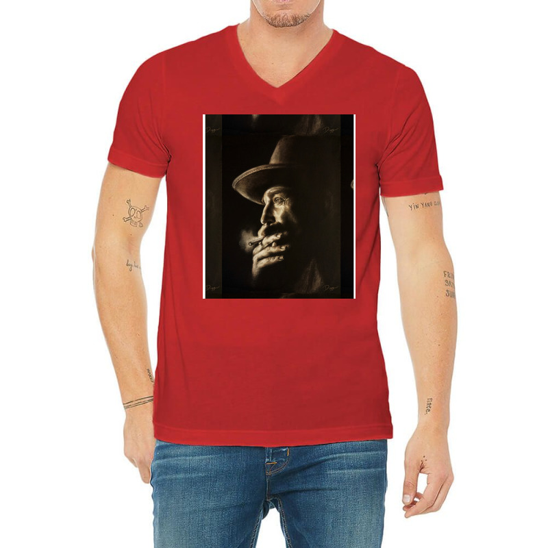 Daniel Plainview Charcoal V-Neck Tee by riquelhubbya | Artistshot