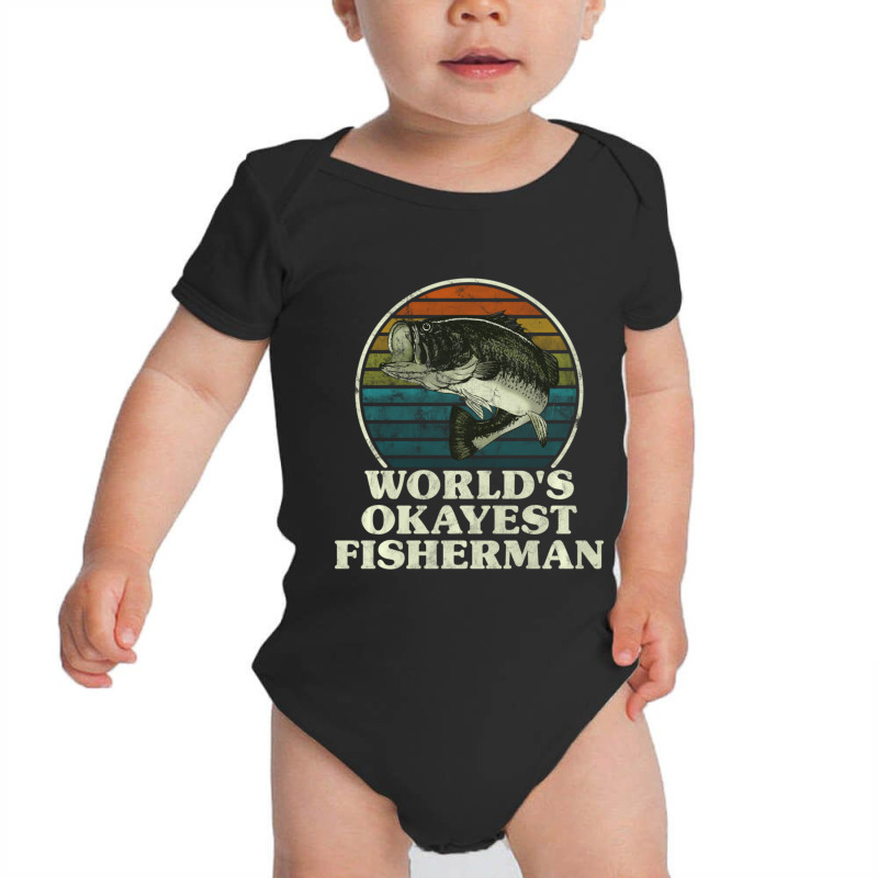 Trending World's Okayest Fisherman Fishing Baby Bodysuit by Bostic Walling | Artistshot