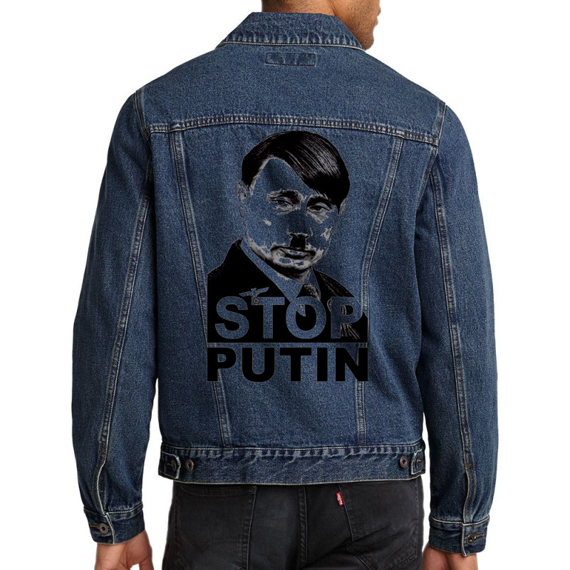 Stop Putin Men Denim Jacket by refigesowp | Artistshot