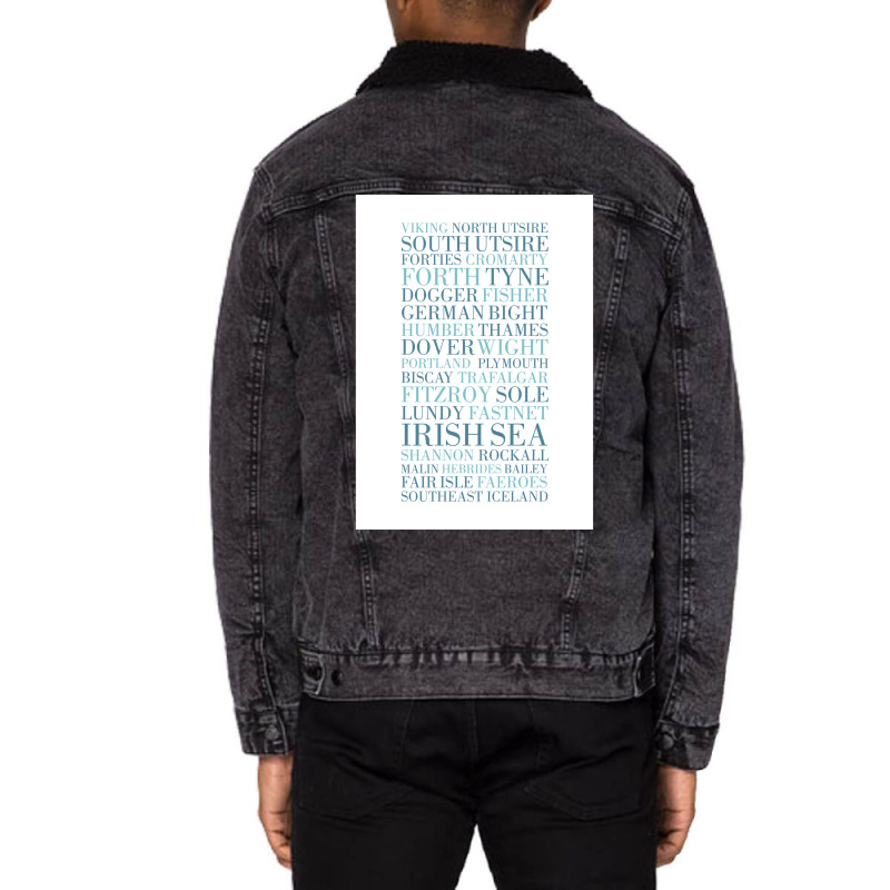 Shipping Forecast As Heard Of Radio 4  Gift Music Unisex Sherpa-lined Denim Jacket | Artistshot