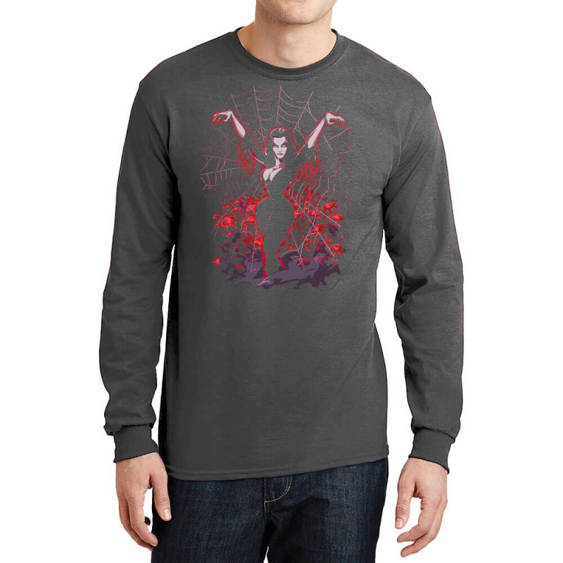 Vampira Spider Web Gothic Long Sleeve Shirts | Artistshot