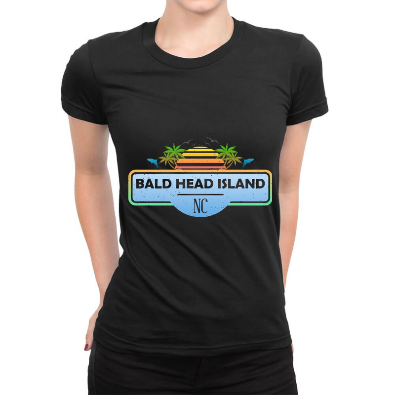 Trending Bald Head Island Beach - North Carolina, Tropical Palm Trees Ladies Fitted T-Shirt by Inmamlil638 | Artistshot