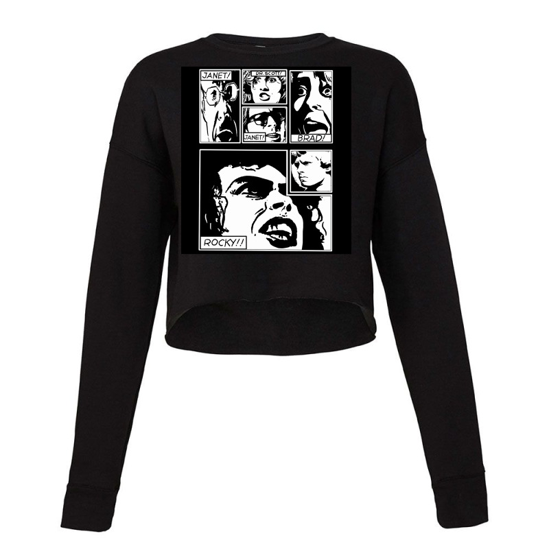 Rocky Janet Drscott Brad Black And White Collection Poster Quote Cropped Sweater by mahbulraslid | Artistshot