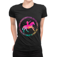 Trending A Girl Who Can Handle A Horse And A Bow Mounted Archery Ladies Fitted T-shirt | Artistshot