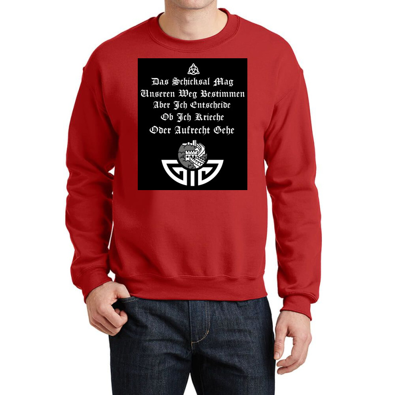 Nordic Viking Warrior Quotes Fate May Determine  Humor 70s Crewneck Sweatshirt | Artistshot