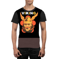 Viking Warrior With Winged Helmet And Mustache  Yellow 80s Graphic T-shirt | Artistshot