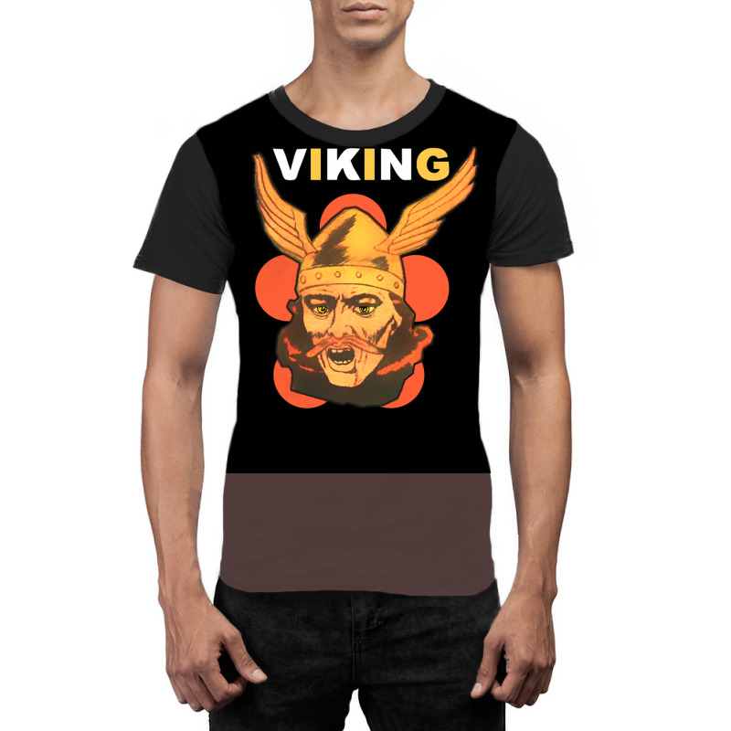 Viking Warrior With Winged Helmet And Mustache  Yellow 80s Graphic T-shirt | Artistshot