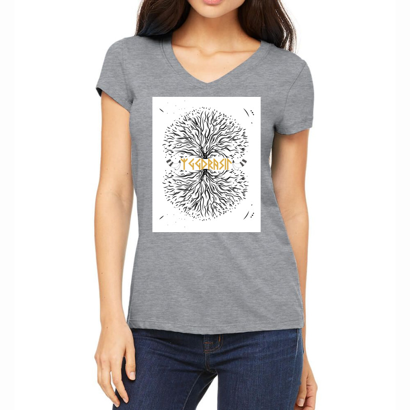 Yggdrasil Tree Of Life Odinx27s Horse Vikings  Hippie Women's V-Neck T-Shirt by chytrarujithw | Artistshot