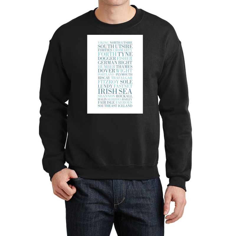 Shipping Forecast As Heard Of Radio 4  Nostalgia 80s Quote Crewneck Sweatshirt | Artistshot