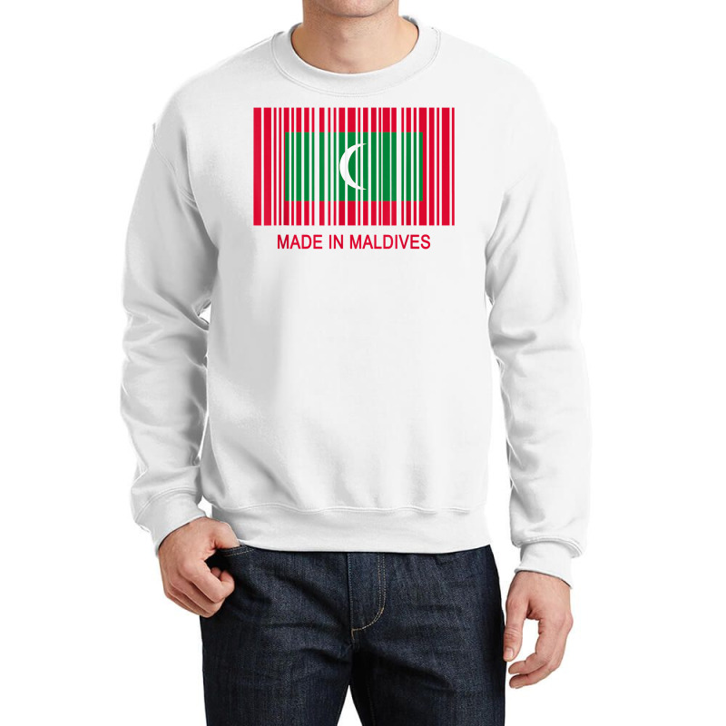 Made In Maldives Flag Barcode T Shirt Crewneck Sweatshirt | Artistshot