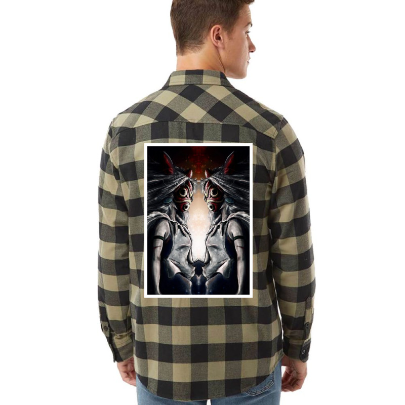 Mononoke Wolf Anime Flannel Shirt by kartikasari | Artistshot