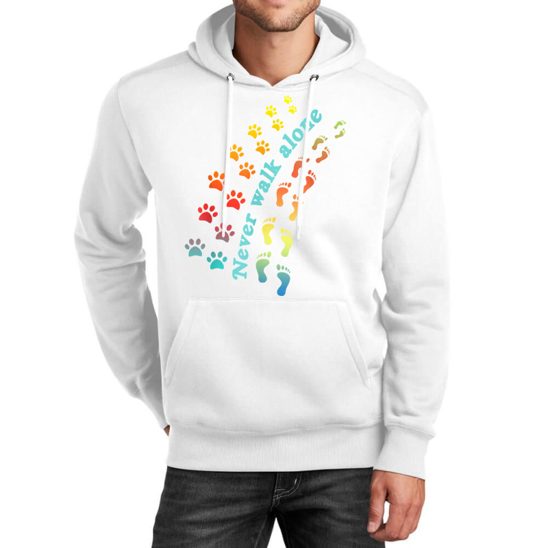 Never Walk Alone Dog Tracks Gift Unisex Hoodie by Eme90 | Artistshot