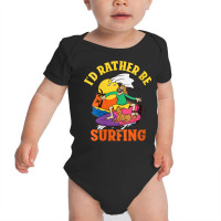 Womens Id Rather Be Surfing Wake Surfer V Neck T Shirt Baby Bodysuit | Artistshot